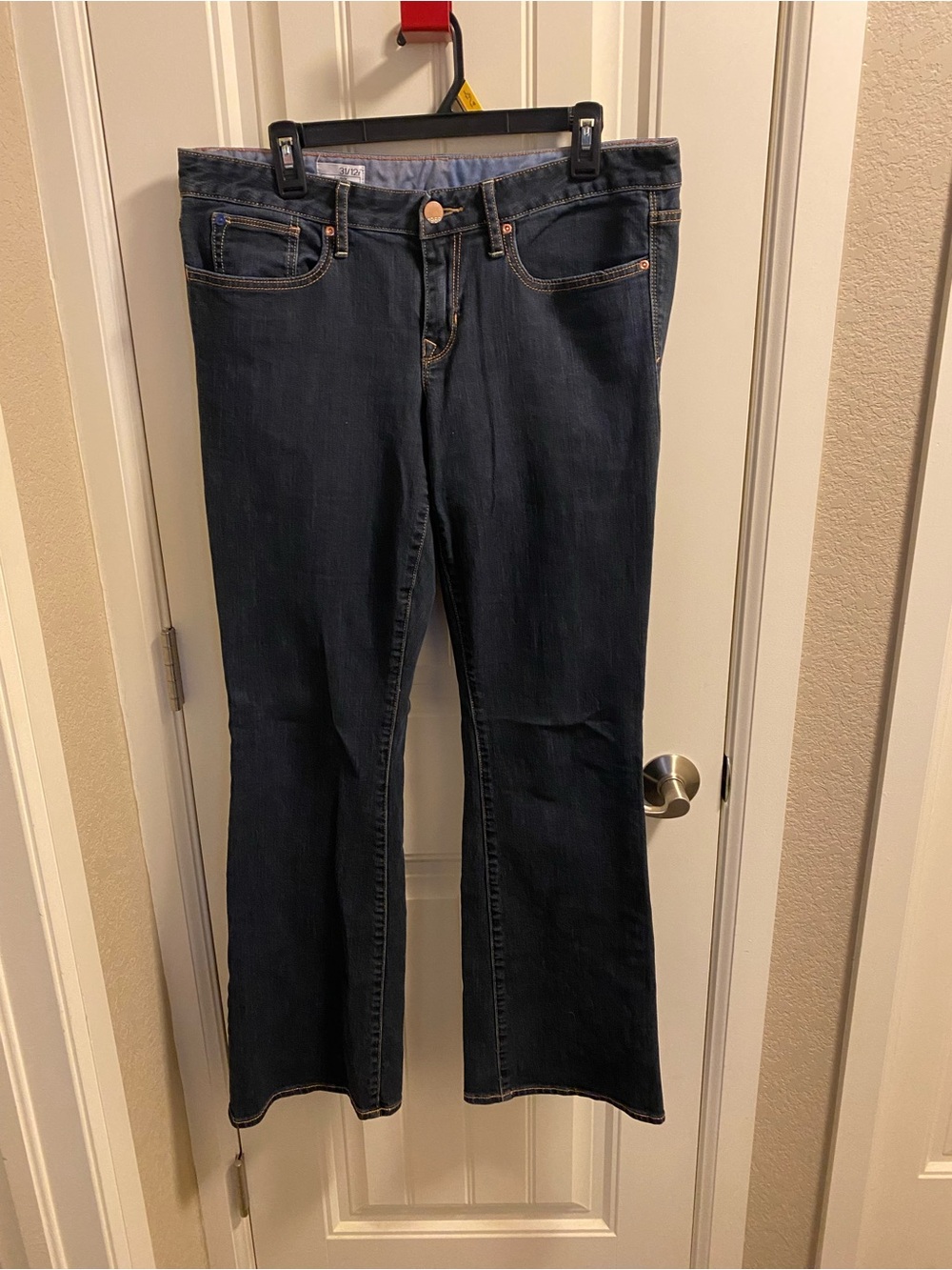 Gap 1969 Jeans 31 12 R Curvy Boot Cut Stretch Dark Blue Denim Bootcut 12R